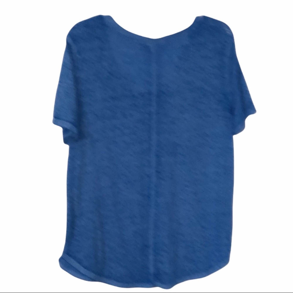 No Boundaries women’s blue V-neck line short sleeve top size XL 15–17 - Picture 2 of 8